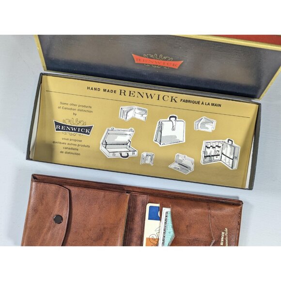 New Old Stock RENWICK brown leather bifold wallet, Granada Hide leather wallet - Picture 11 of 14